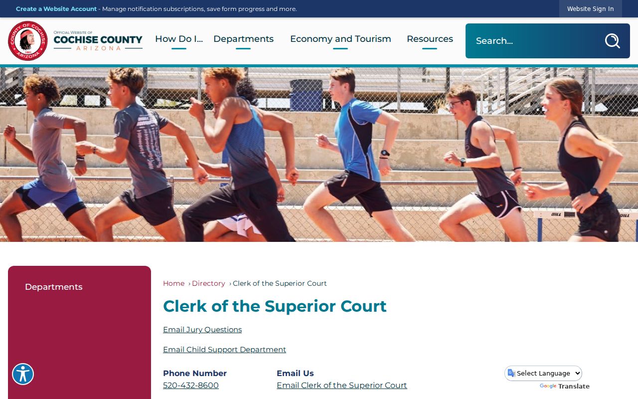 Cochise County court docket Clerk office directory