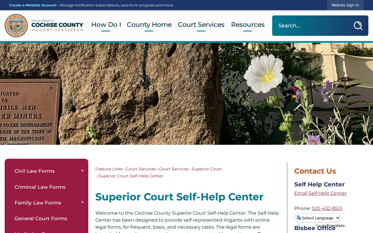 Cochise County court docket Superior Court locations